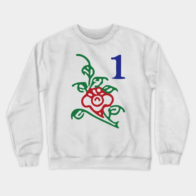 Season Flower Chun 1 Spring 梅 Tile. It's Mahjong Time! Crewneck Sweatshirt by Teeworthy Designs